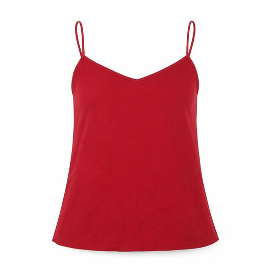 New Look Womens Red Polyester Camisole T-Shirt Size 8 V-Neck