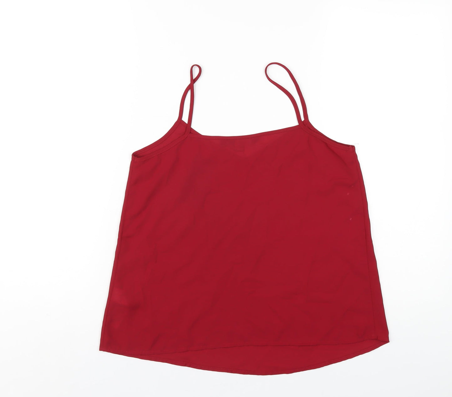 New Look Womens Red Polyester Camisole T-Shirt Size 8 V-Neck