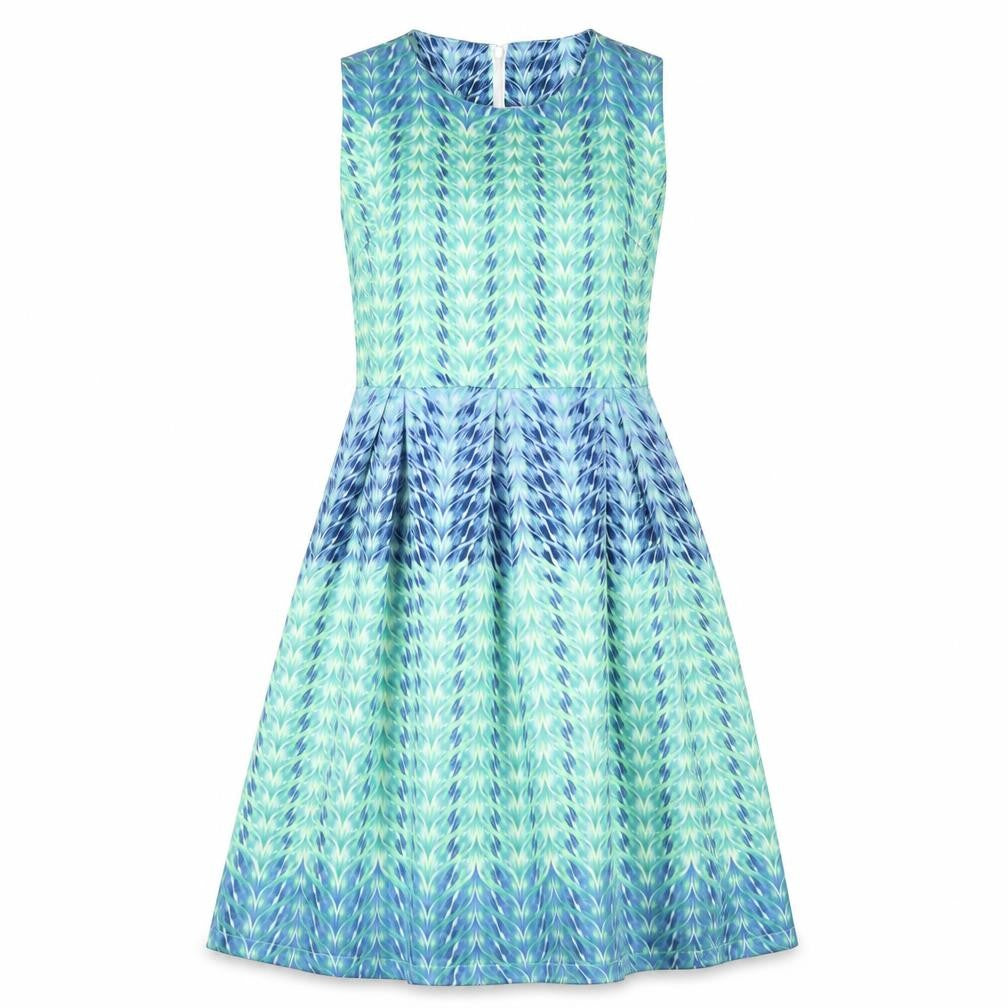 Smashed Lemon Womens Multicoloured Geometric Polyester A-Line Size 12 Off the Shoulder Zip