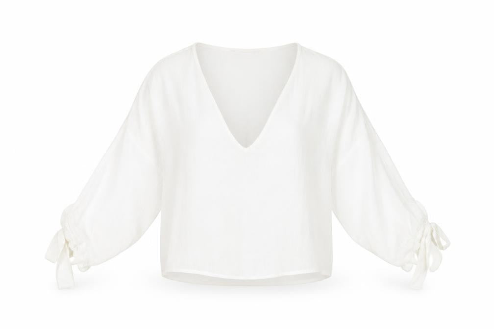 Zara Womens White Polyester Basic T-Shirt Size S V-Neck