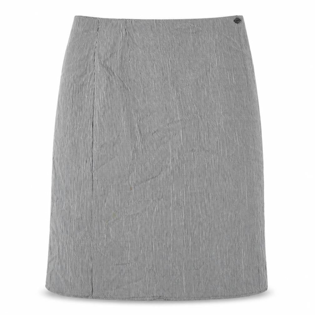 Marks & Spencer Womens Black Check Viscose Wrap Skirt Size 18 Button