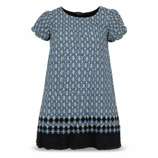 Monsoon Womens Multicoloured Geometric Viscose A-Line Size 10 Round Neck Zip