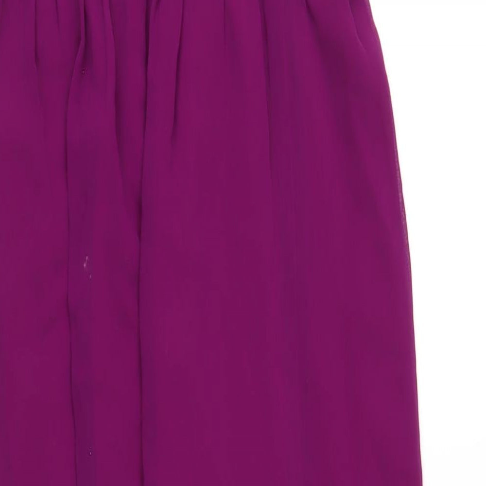 Julien Macdonald Womens Purple Polyester Mermaid Size 8 Round Neck Zip