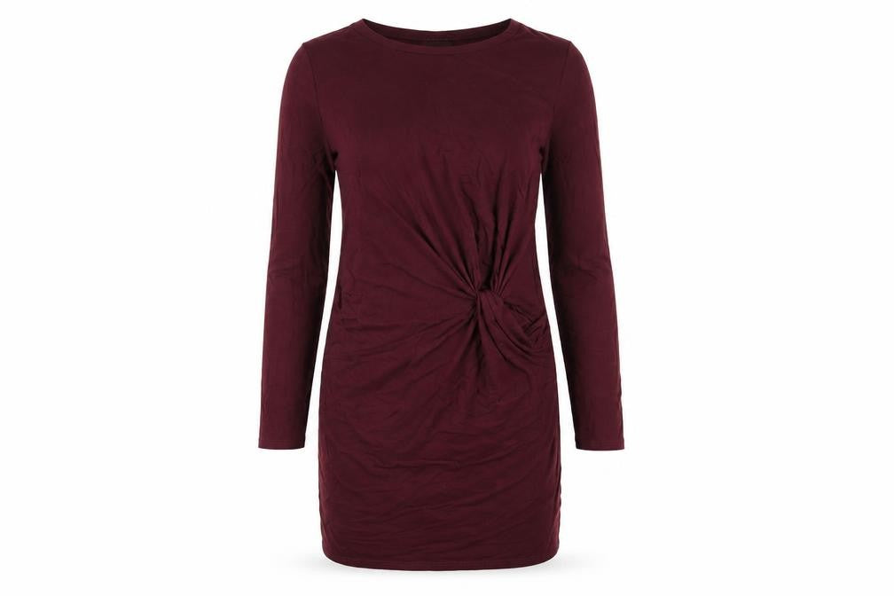Topshop Womens Purple Viscose Bodycon Size 12 Round Neck Pullover