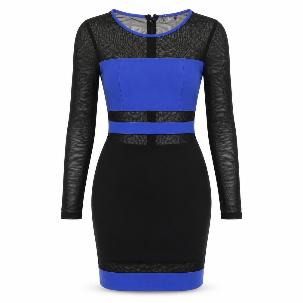 Miss Selfridge Womens Black Polyester Bodycon Size 8 Round Neck Zip
