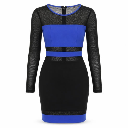 Miss Selfridge Womens Black Polyester Bodycon Size 8 Round Neck Zip