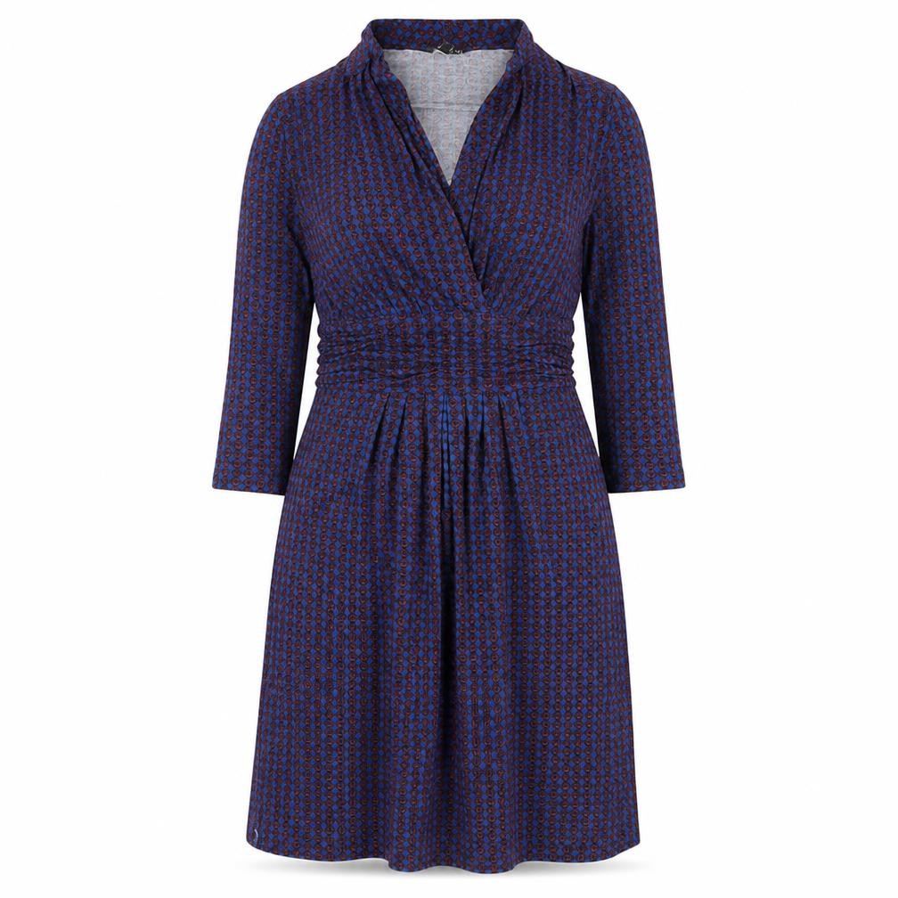 N.W 3 Womens Blue Geometric Viscose A-Line Size 14 V-Neck Pullover
