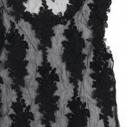 River Island Womens Black Polyester Basic T-Shirt Size 10 Round Neck