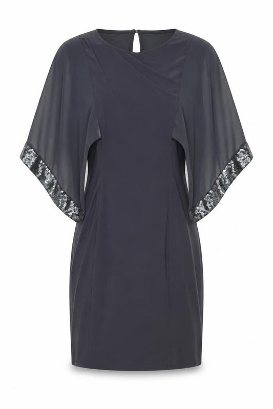Wallis Womens Grey Polyester Bodycon Size 8 Round Neck Pullover