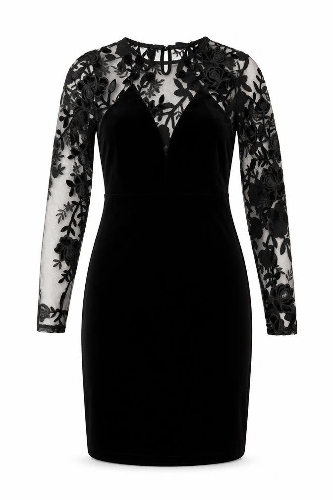 Elli White Womens Black Polyester Sheath Size S Round Neck Button