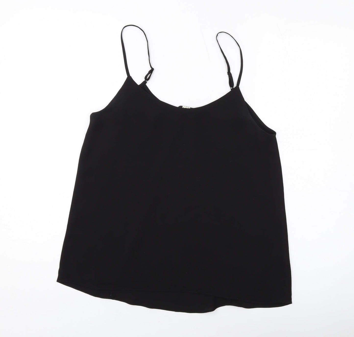 Oasis Womens Black Polyester Basic Tank Size 10 Round Neck