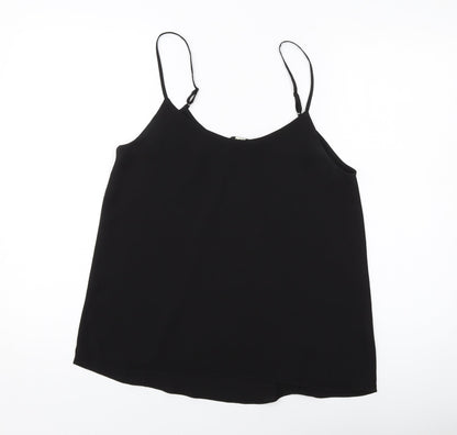 Oasis Womens Black Polyester Basic Tank Size 10 Round Neck