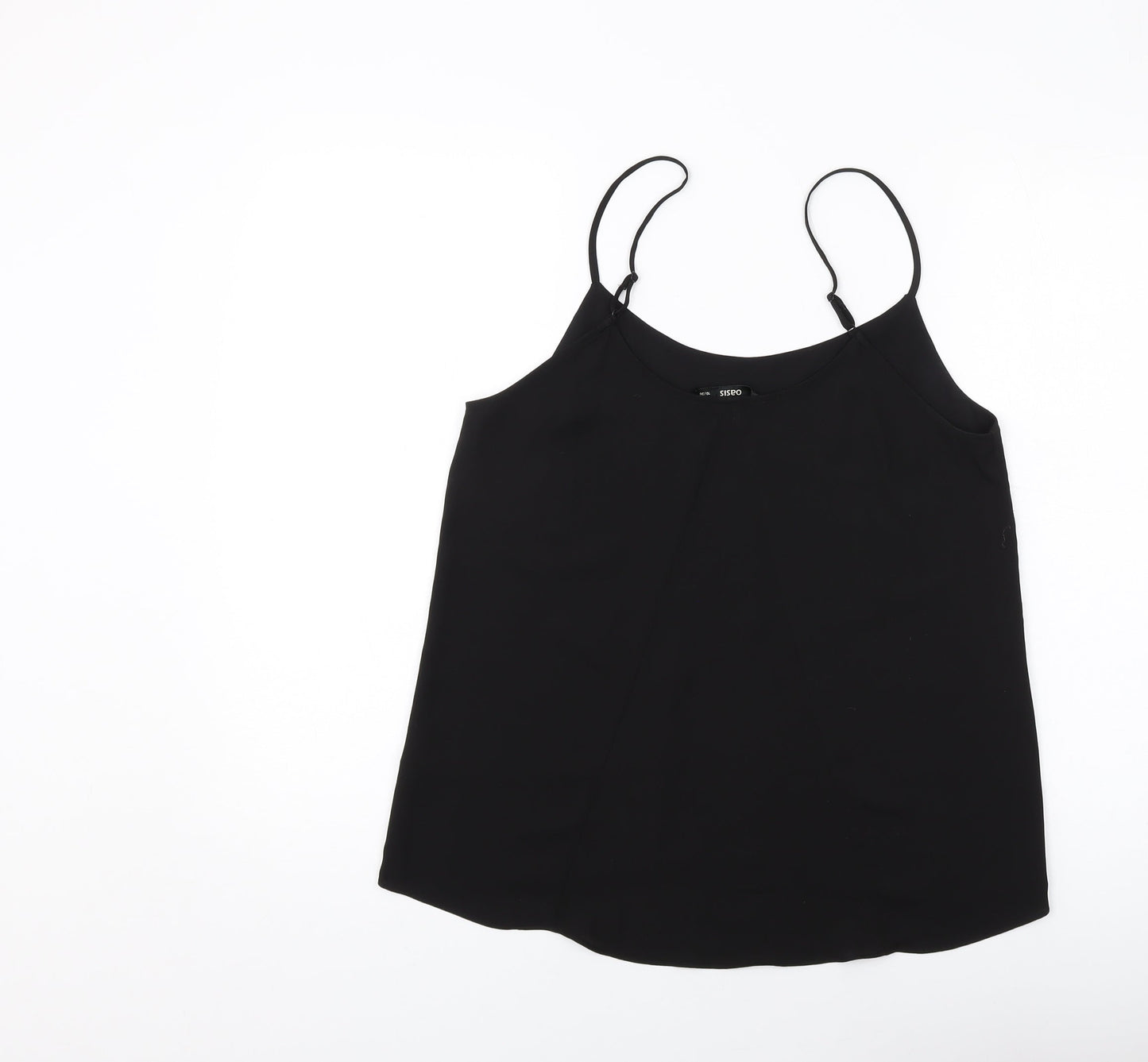 Oasis Womens Black Polyester Basic Tank Size 10 Round Neck