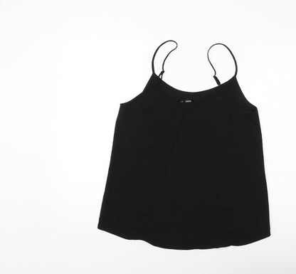 Oasis Womens Black Polyester Basic Tank Size 10 Round Neck