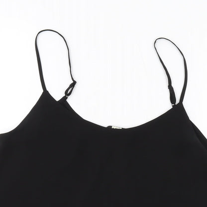 Oasis Womens Black Polyester Basic Tank Size 10 Round Neck