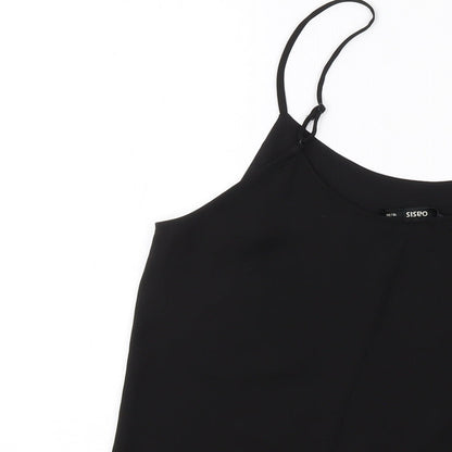 Oasis Womens Black Polyester Basic Tank Size 10 Round Neck