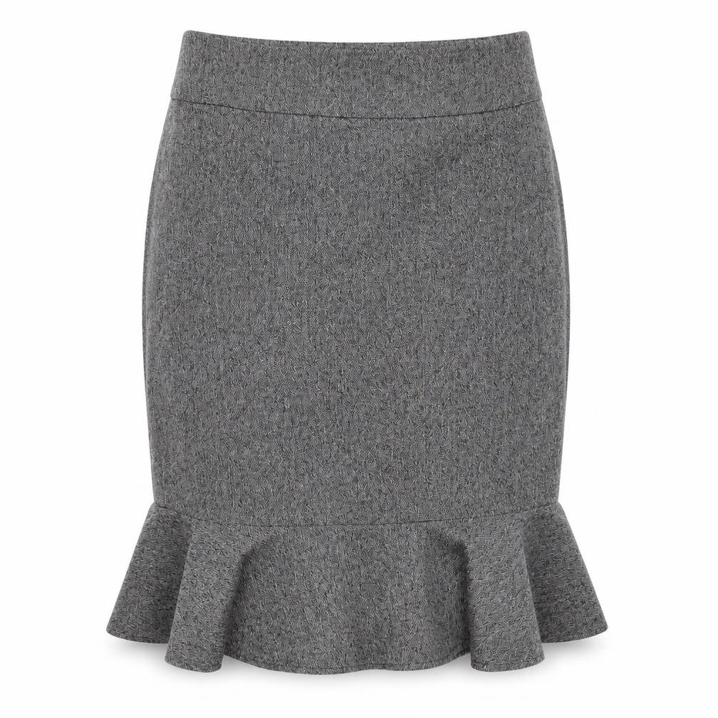 Cotton Traders Womens Grey Polyester A-Line Skirt Size 14 Zip