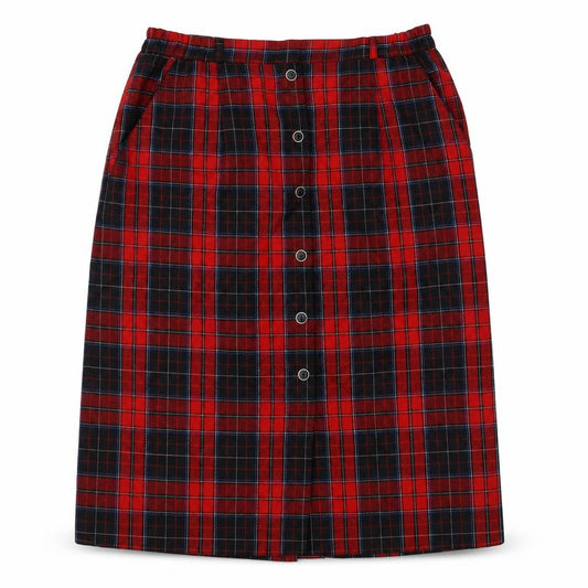 Design Essentials Womens Red Plaid Polyester A-Line Skirt Size 18