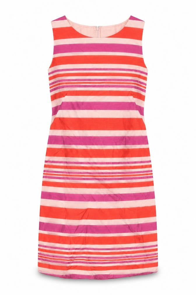 Principles Womens Multicoloured Striped Polyester Sheath Size 10 Round Neck Zip