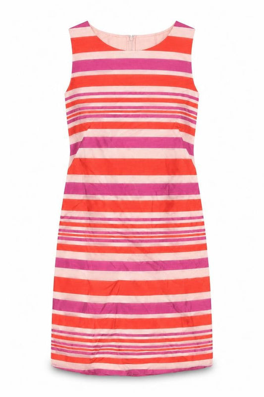 Principles Womens Multicoloured Striped Polyester Sheath Size 10 Round Neck Zip