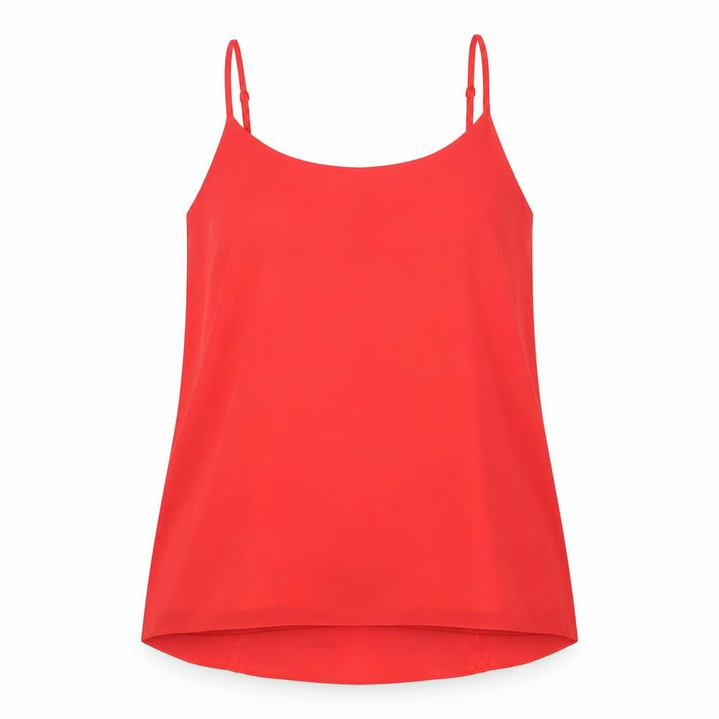 Oasis Womens Red Polyester Basic Tank Size 10 Round Neck
