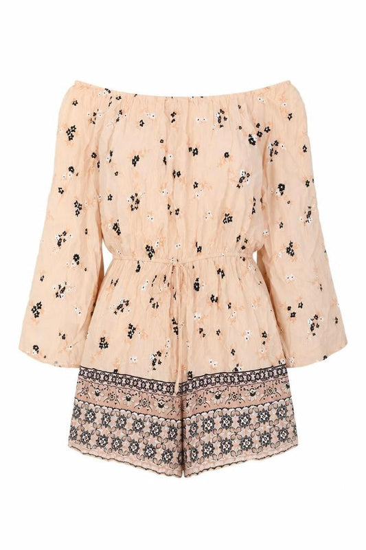 New Look Womens Pink Geometric Viscose Playsuit One-Piece Size 6 Pullover