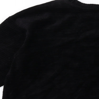 Per Una Womens Black Cotton Basic Blouse Size 12 Round Neck