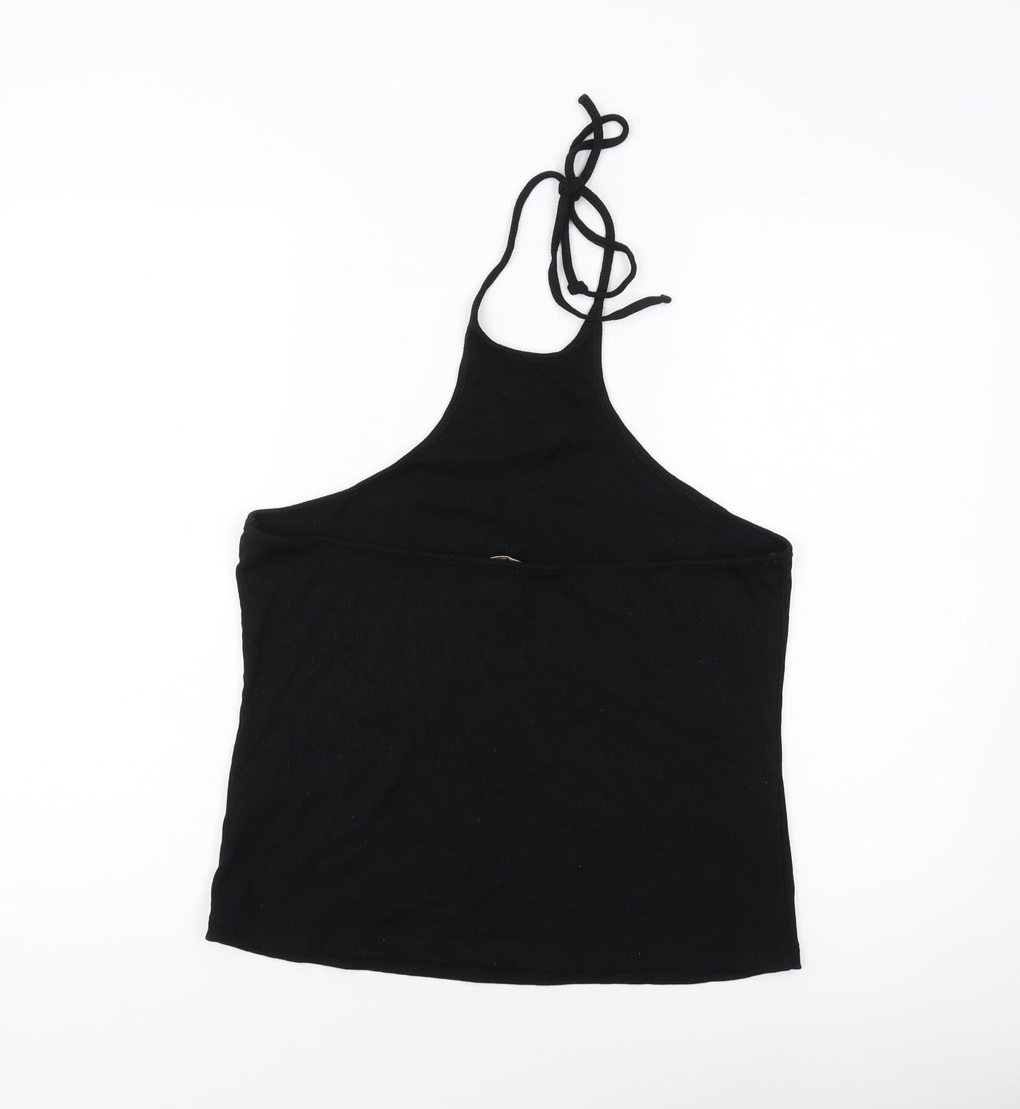 H&M Womens Black Polyester Basic Tank Size L Halter
