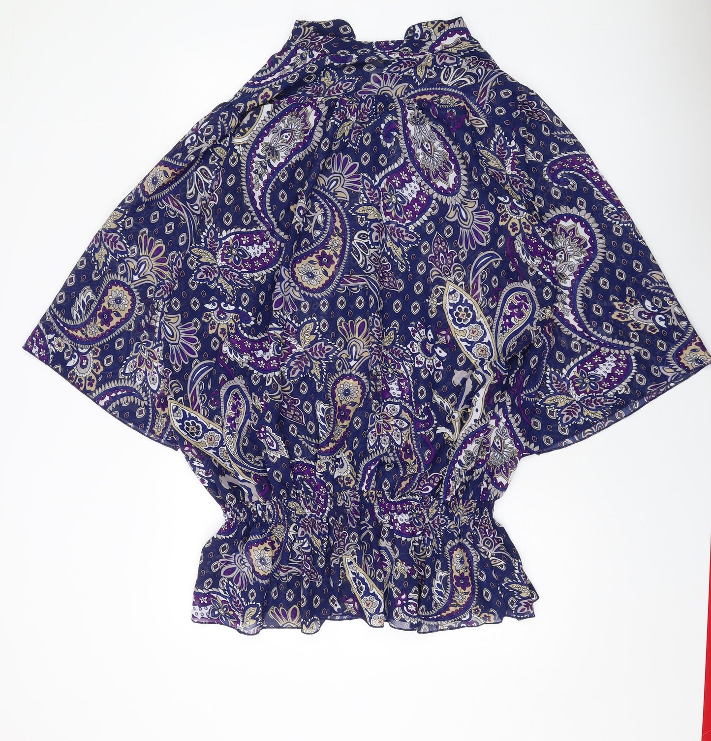 Ypours Womens Blue Geometric Polyester Basic Blouse Size 20 V-Neck