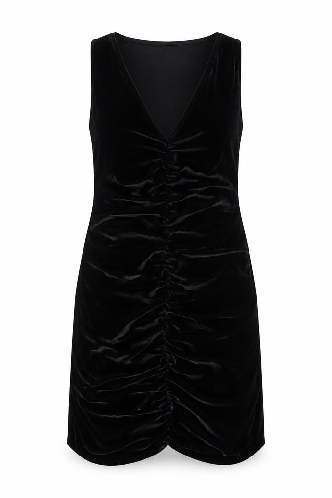 Miss Selfridge Womens Black Polyester Mini Size 14 V-Neck Pullover