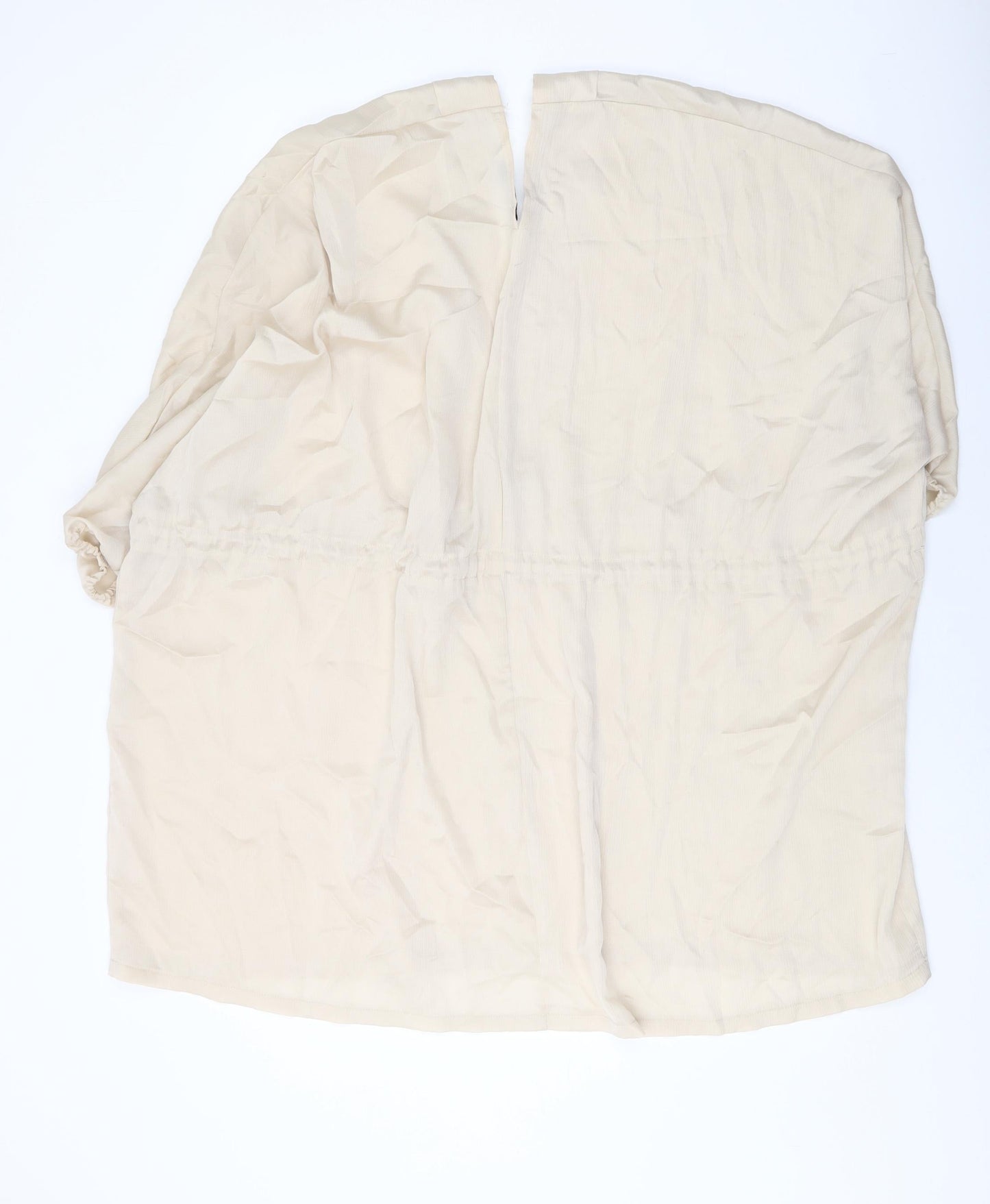PRETTYLITTLETHING Womens Beige Polyester Basic Blouse Size 10 V-Neck