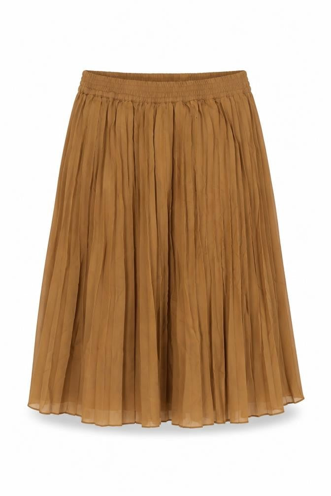 Cotton Traders Womens Brown Polyester Pleated Skirt Size 10