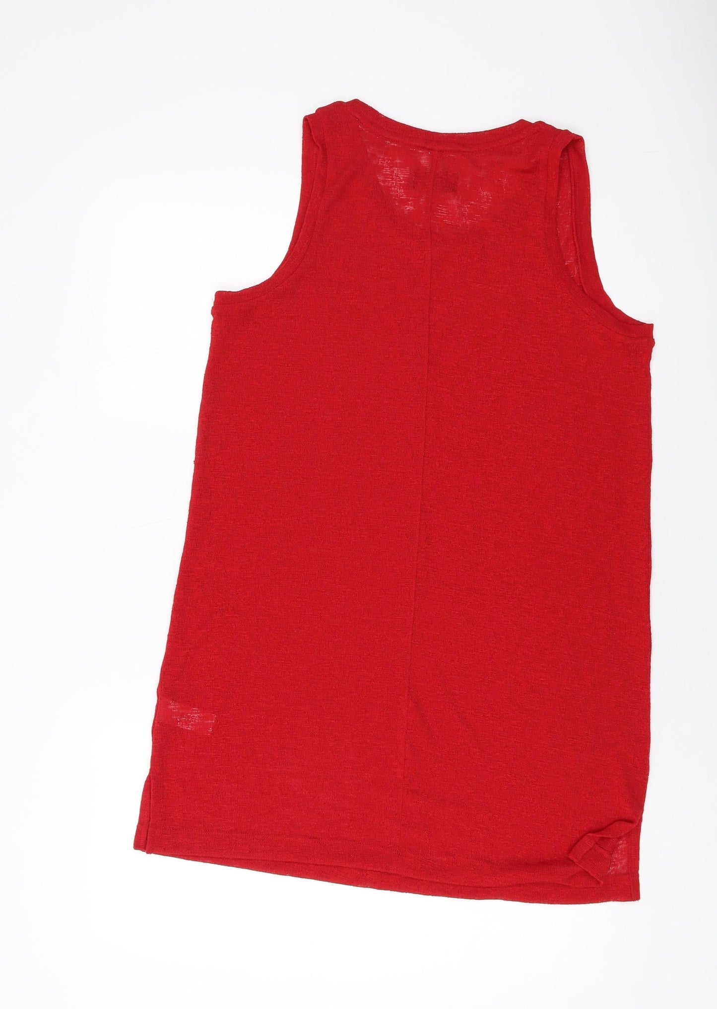 NEXT Womens Red Polyester Basic Tank Size 16 Round Neck