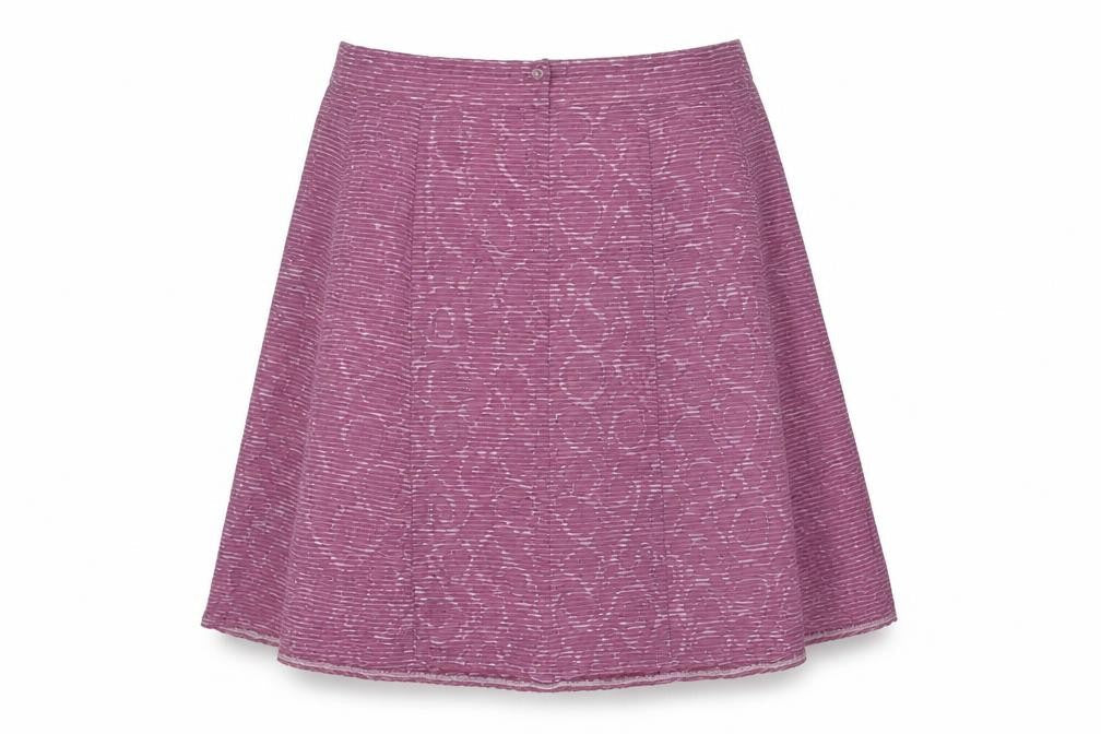 Classics Womens Purple Geometric Viscose A-Line Skirt Size 22 Zip