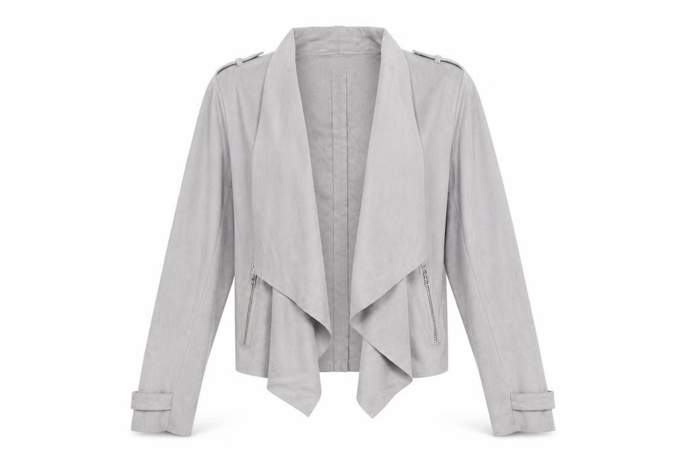 River Island Womens Grey Jacket Size 10 - Waterfall Front
