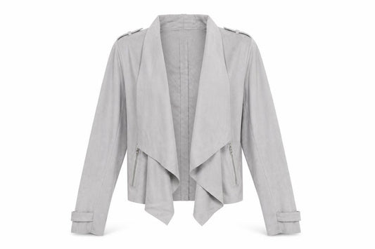 River Island Womens Grey Jacket Size 10 - Waterfall Front