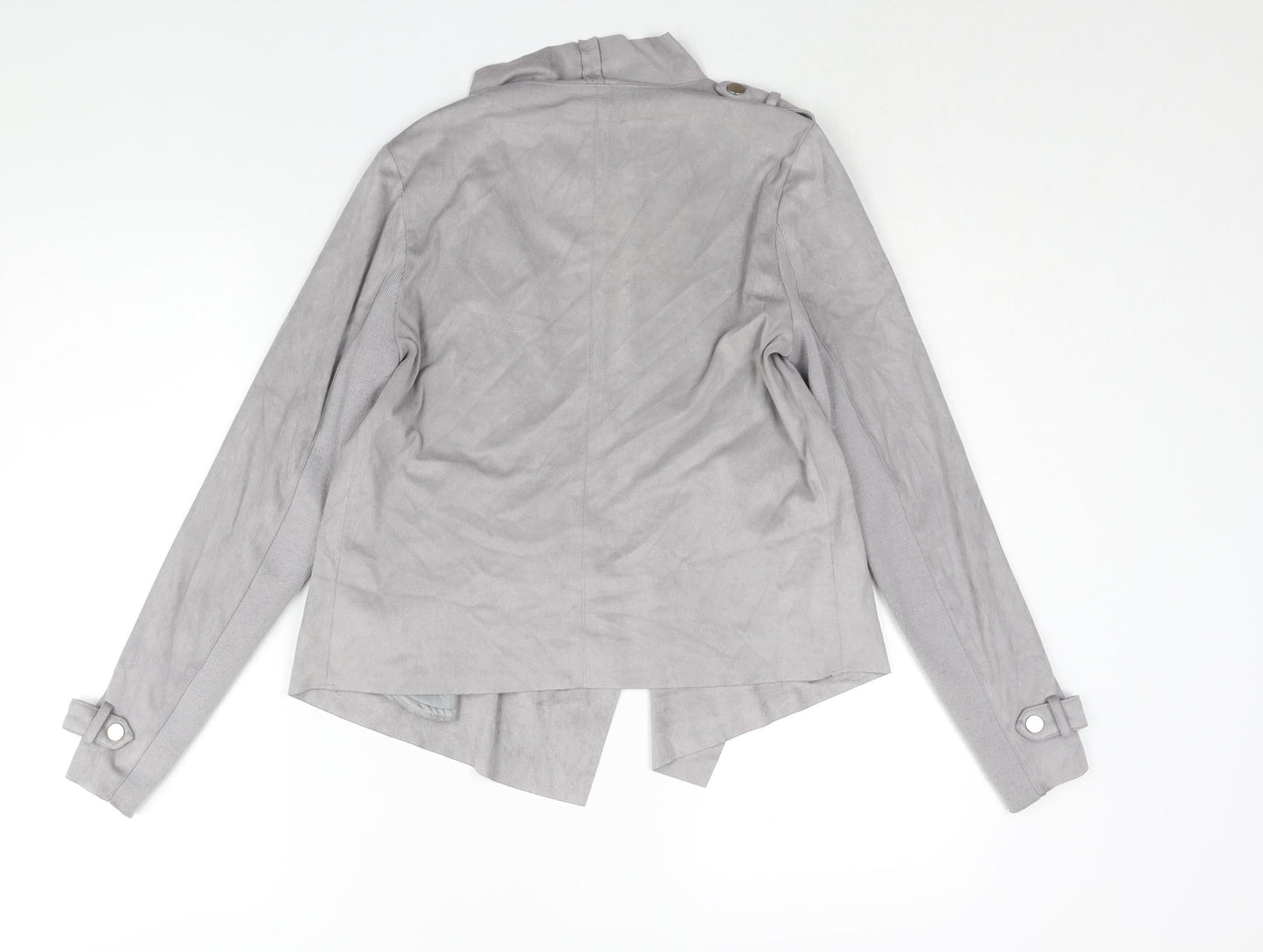 River Island Womens Grey Jacket Size 10 - Waterfall Front