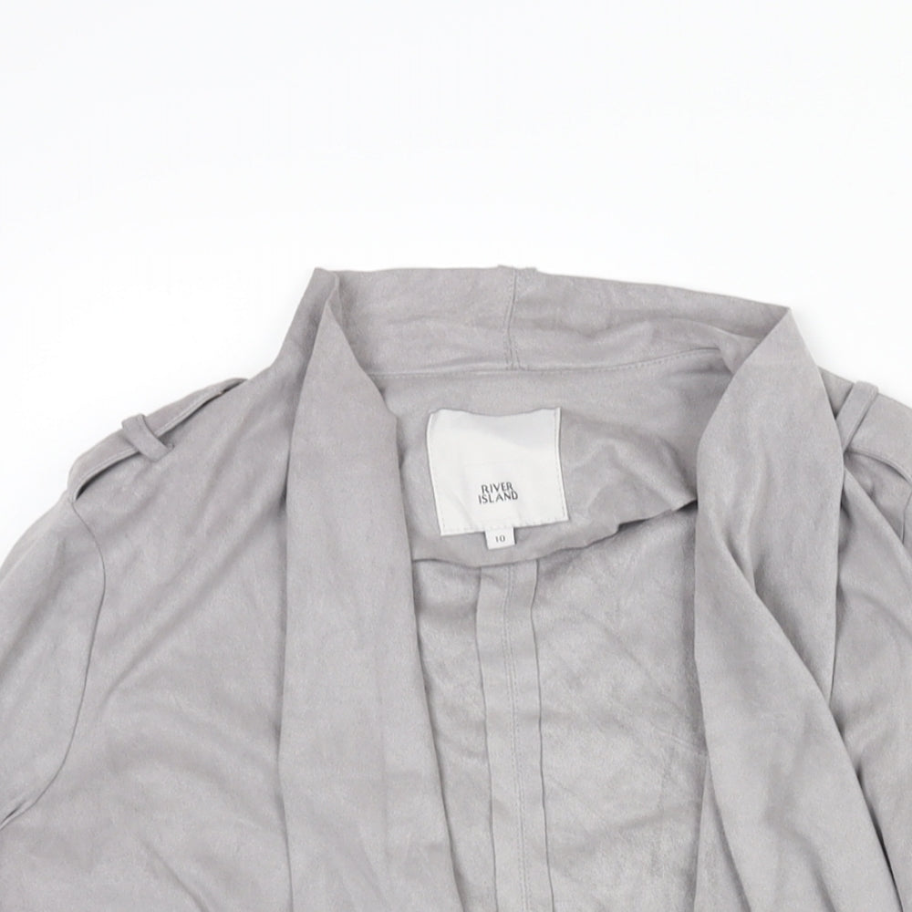 River Island Womens Grey Jacket Size 10 - Waterfall Front