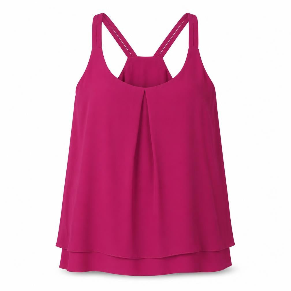 M&Co Womens Pink Polyester Camisole Blouse Size 14 Scoop Neck