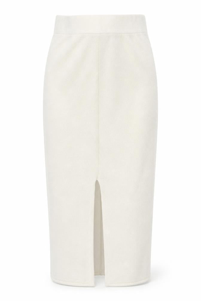 Missguided Womens Ivory Polyester Straight & Pencil Skirt Size 10 - Front Slit