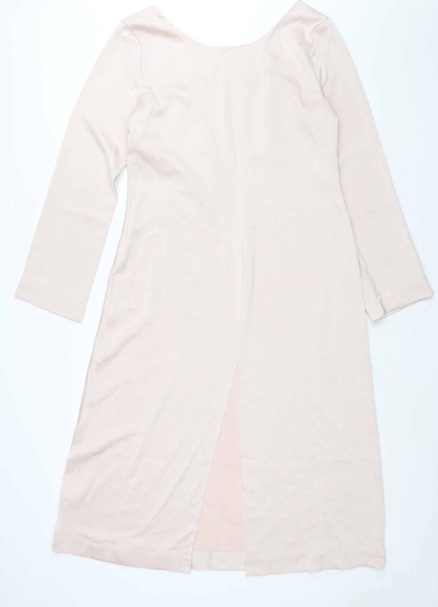 H&M Womens Pink Polyester Shift Size L Boat Neck Pullover
