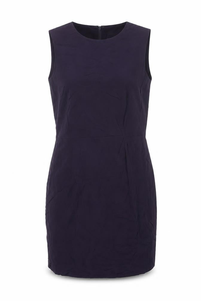 Liz Claiborne Womens Purple Silk Shift Size 10 Round Neck Zip