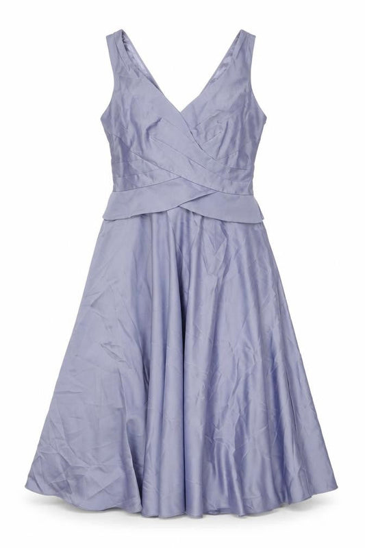 Monsoon Womens Purple Polyester Fit & Flare Size 10 V-Neck Zip - Button Detail
