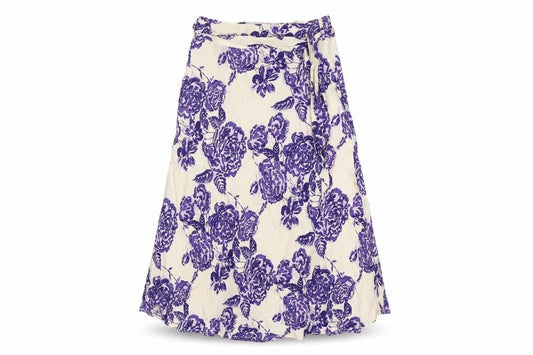 Alex & Co. Womens Purple Floral Viscose A-Line Skirt Size 10 Zip - Belted