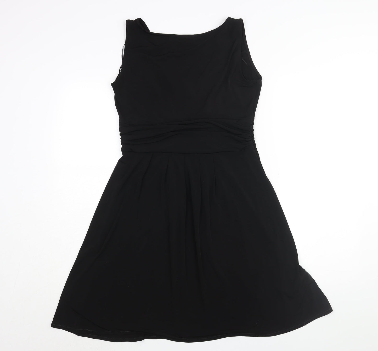 Wallis Womens Black Polyester Fit & Flare Size 14 V-Neck Pullover - Rhinestone Detail