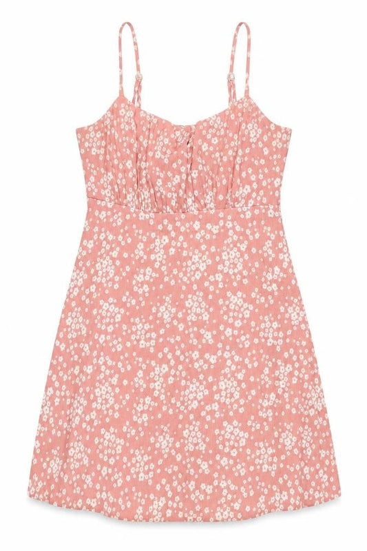 New Look Womens Pink Floral Polyester A-Line Size 12 Square Neck Pullover