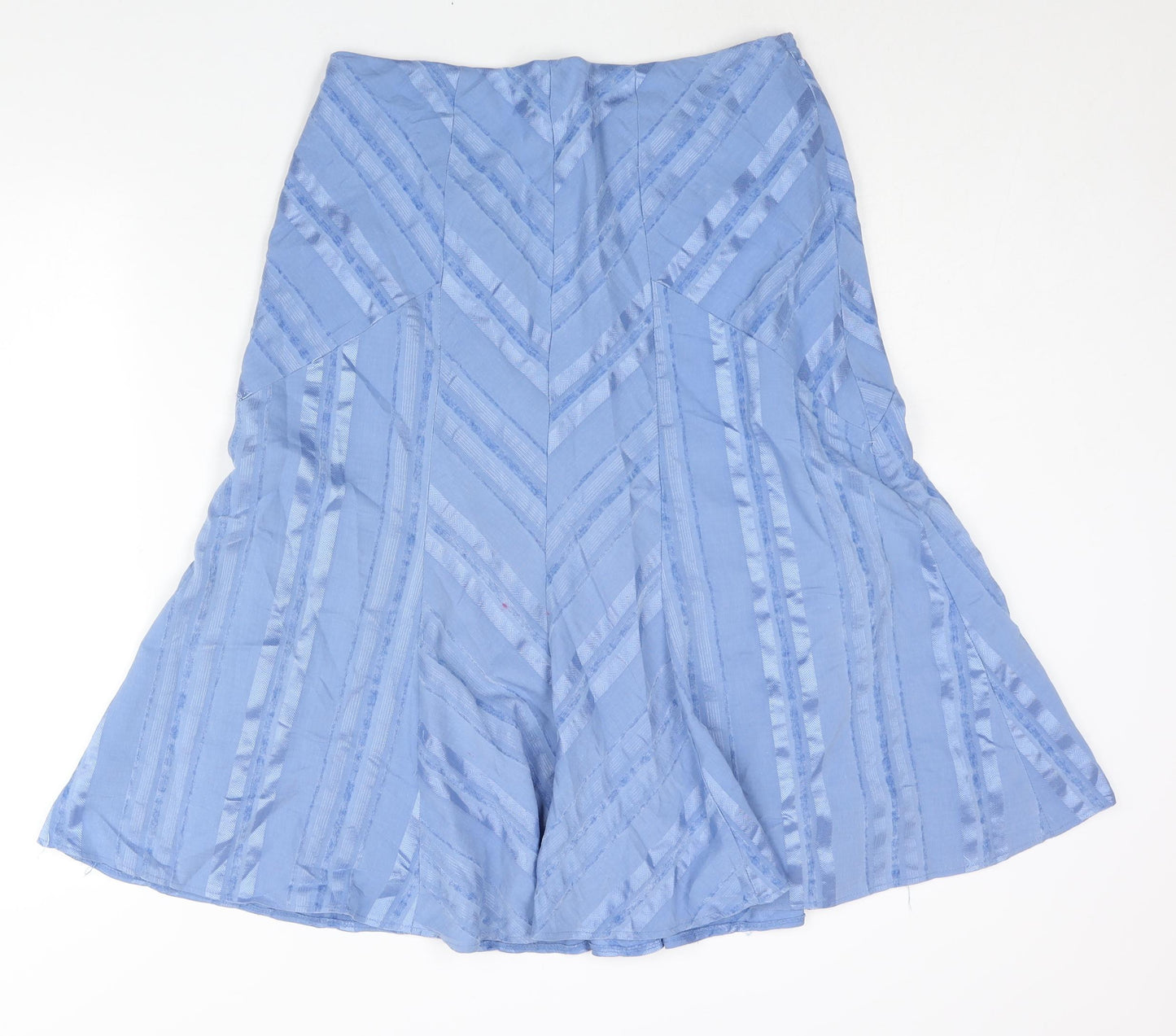 Joanna Hope Womens Blue Striped Polyester Trumpet Skirt Size 32 in Zip