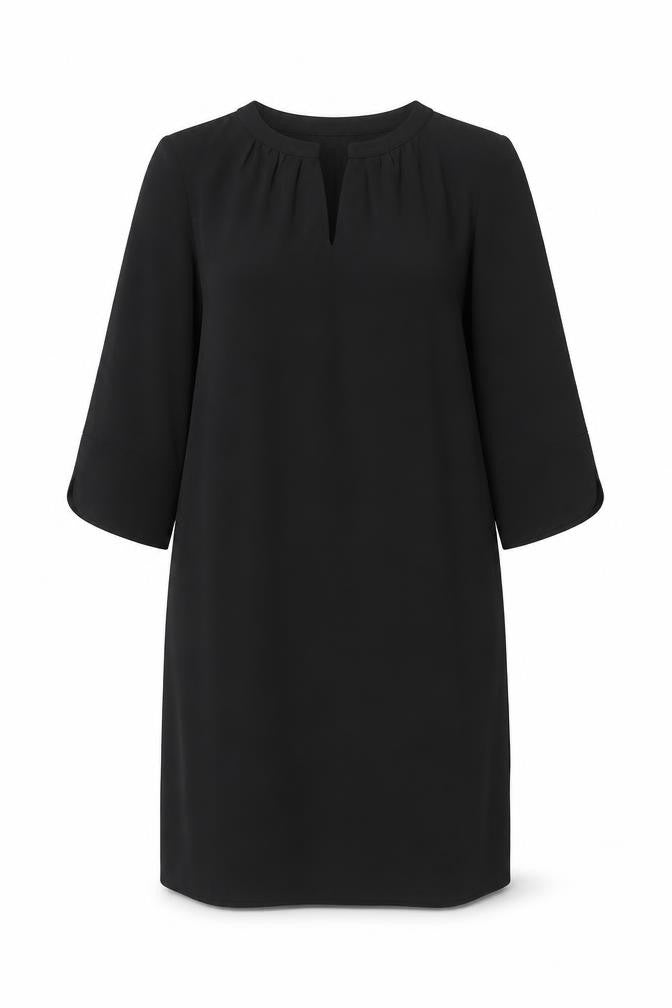 Marks & Spencer Womens Black Polyester Sheath Size 14 V-Neck Pullover