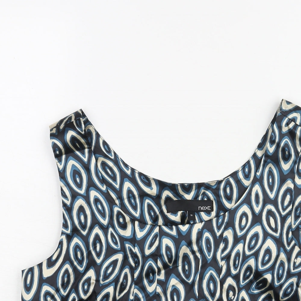 NEXT Womens Multicoloured Geometric Polyester Camisole Blouse Size 10 Scoop Neck
