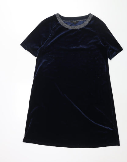 Next Womens Blue Polyester Shift Size 10 Crew Neck Pullover